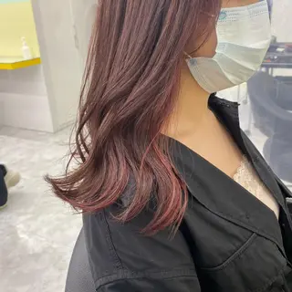 セミロング カラー ヘアアレンジ mai🍑暖色カラー /レイヤー💖のヘアスタイル