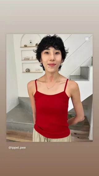 ショート パーマ 浪 一平のヘアスタイル