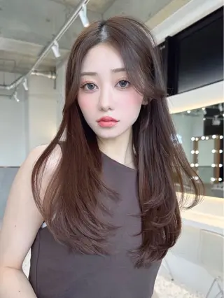 ロング カラー Lond mare レイヤーカット/韓国のヘアスタイル