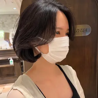 ミディアム カラー ヘアアレンジ 骨格別小顔カット/ 顔周りカット/金井のヘアスタイル