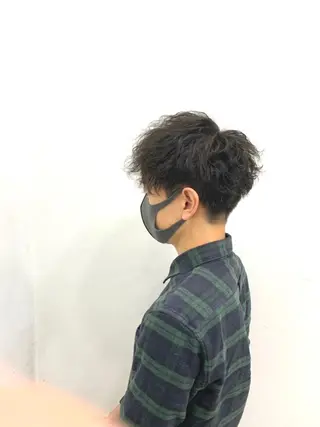 ショート パーマ メンズ ハイライト&曲がる 縮毛矯正特化 玉置のヘアスタイル