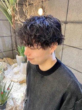 ショート パーマ メンズ 酸スト/フェザー パーマ/三谷海斗のヘアスタイル