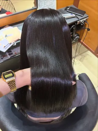 セミロング カラー 🫧いお/透明感艶 カラー/縮毛矯正🫧のヘアスタイル