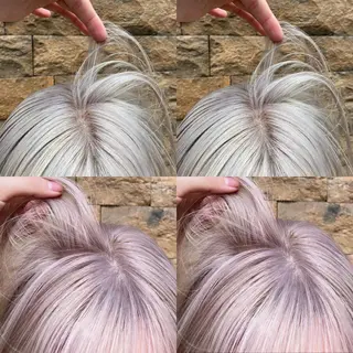 ミディアム カラー ハイトーン/ ボブ 中村麟のヘアスタイル