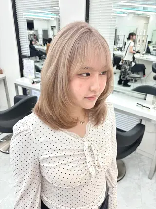 セミロング カラー 🫧韓国風透明感 ヘア🫧towaのヘアスタイル
