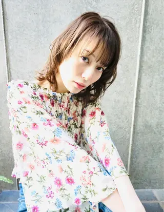 ミディアム 艶美髪マスター 店長✂︎YUKKEのヘアスタイル
