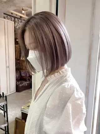 ミディアム 柔らかベージュ 🤎YUKAのヘアスタイル