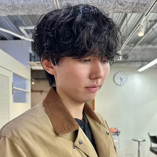 パーマ メンズ JINKIメンズ特化 メンズカットパーマのヘアスタイル