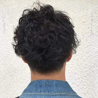 ショート カラー パーマ メンズ ニュアンスパーマ/ レイヤー/茶屋町のヘアスタイル