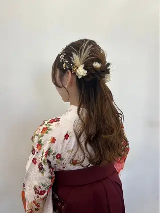 ロング ヘアアレンジ 🌷ラベンダーピンク 顔まわり🌷ねいろのヘアスタイル