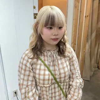 ミディアム カラー 💍ダメージ最小限 ブリーチ/ちさと💍のヘアスタイル