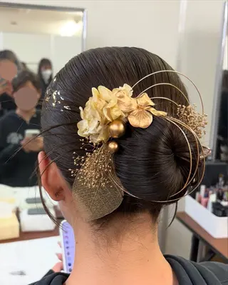 セミロング ヘアアレンジ カットモデル/ セット/宮里心香のヘアスタイル