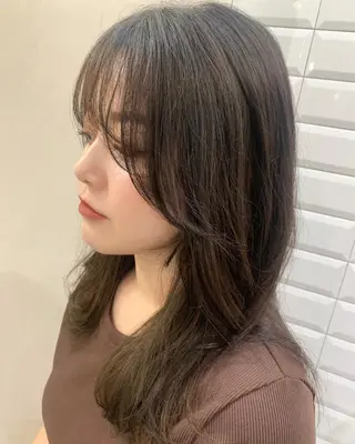 セミロング hub hair レイヤー/透明感のヘアスタイル