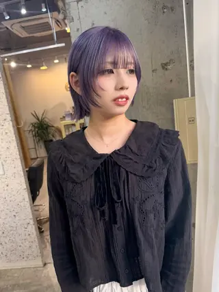ショート カラー ヘアアレンジ lani ブリーチ /ダブルカラーのヘアスタイル