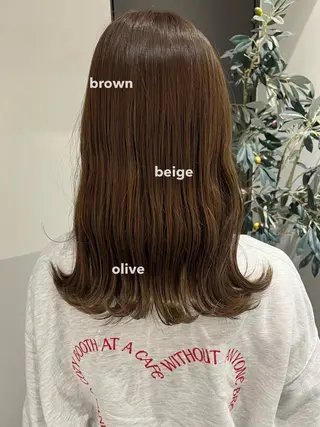 セミロング カラー RINA🧤 デザインとボブのヘアスタイル