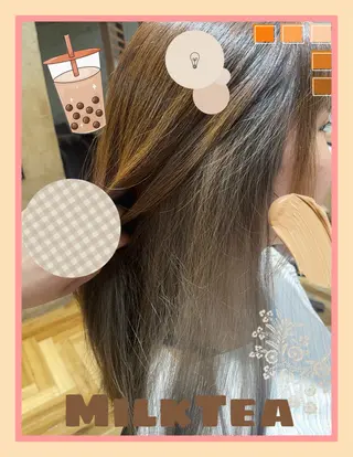 ミディアム カラー バヤラー バイガルマーのヘアスタイル