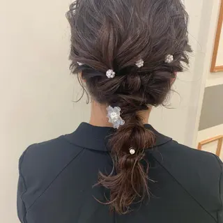 ミディアム ヘアアレンジ ぱつっとボブ/ 小野あかねのヘアスタイル