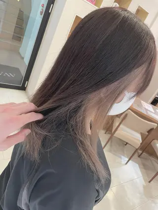 カラー レイヤー/くびれ/ 縮毛/チェレ金剛のヘアスタイル