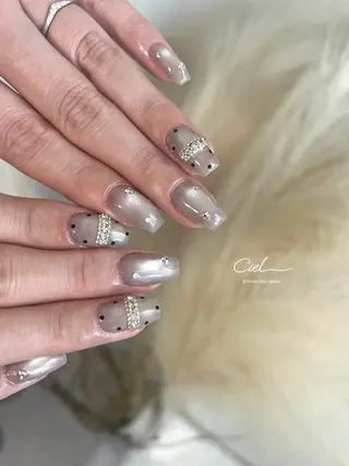ネイル 透明感ネイル ｜mahiru.のネイルデザイン