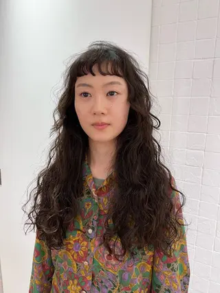 ロング パーマ カット/パーマ たるみことりのヘアスタイル