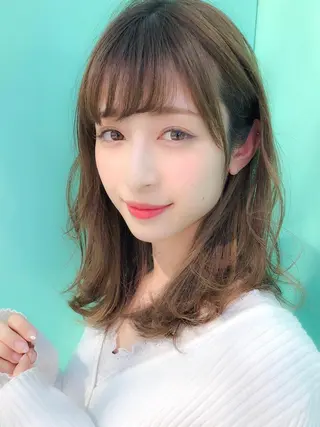 セミロング カラー 髪質改善縮毛矯正✨ ナリタユウヤのヘアスタイル