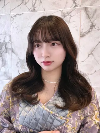 ロング カラー momochan🍑 やわらかいボブ♡のヘアスタイル