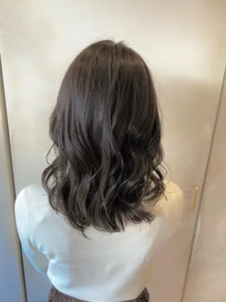 ミディアム カラー 顔まわりカット🌟 くびれヘア/寺門遥輝のヘアスタイル