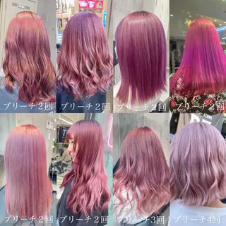 ロング カラー メンズ JuNブリーチに 縮毛矯正するプロのヘアスタイル