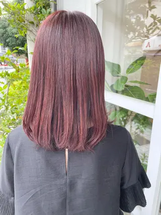 ミディアム カラー パーマ 鴫原 亜弥のヘアスタイル