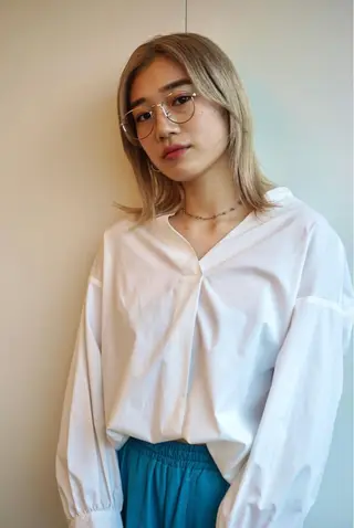 ミディアム カラー ナガス カズアキのヘアスタイル