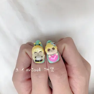 セミロング ヘアアレンジ ネイルJaol 池袋のネイルデザイン