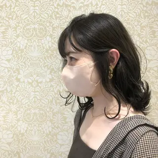 セミロング カラー 🐠寒色系×パーマ 櫻井　麿偉🐏のヘアスタイル