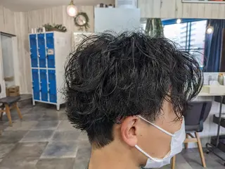 ミディアム メンズ パーマ メンズパーマ/顔周り レイヤーカット/えののヘアスタイル