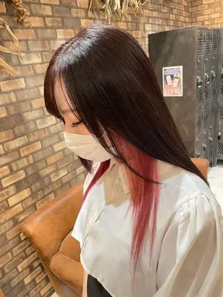 ロング ブリーチ特化🎖️ピ ンクカラー高橋さやかのヘアスタイル