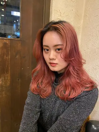 セミロング カラー ヘアアレンジ 💖原宿APREA 💖yuka💖のヘアスタイル