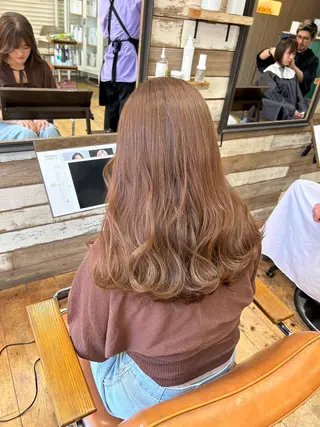 セミロング 透明感カラー NAN AMI グレージュのヘアスタイル