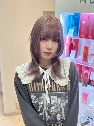 セミロング カラー 甲斐 司のヘアスタイル