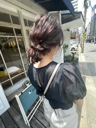 ミディアム カラー ヘアアレンジ 🙃 透明感カラー/ボブのヘアスタイル