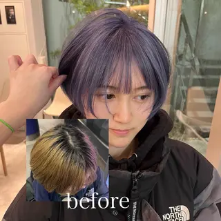 カラー riri🎀 透カラー/曲がる縮毛のヘアスタイル