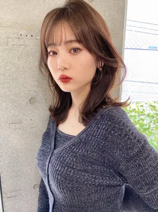 ミディアム カラー 似合わせレイヤー 🇰🇷荒木洋文のヘアスタイル