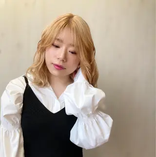 ミディアム ヘアカラー&縮毛矯正 STAR☆RIVERのヘアスタイル