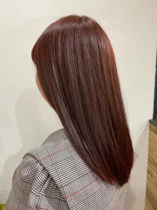 セミロング カラー ヘアアレンジ 暗髪カラー🫐パーマ おくだりんかのヘアスタイル