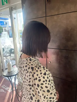 ミディアム 縮毛矯正/暗髪 暖色/晴☀️のヘアスタイル