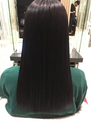 ロング 傷んだ髪をサラサラに 曲がる縮毛矯正◎高岡のヘアスタイル