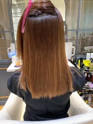 ロング 乾かすだけで艶髪酸性 ストレート髙橋悠耶のヘアスタイル