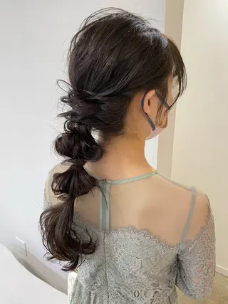 セミロング ヘアアレンジ kohana 🎀韓国ヘア🎀🤍のヘアスタイル