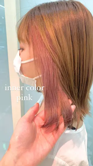 ミディアム カラー 似合わせカラー/艶 髪質改善/ヨシザキのヘアスタイル
