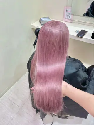 ロング カラー ヘアアレンジ 韓国レイヤー＆ピンク 艶髪🩶maikoのヘアスタイル