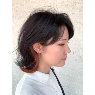 ミディアム カラー 艶髪・酸性ストレート フリツのヘアスタイル