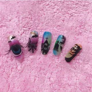 セミロング カラー ネイル Moonstone Salonのネイルデザイン